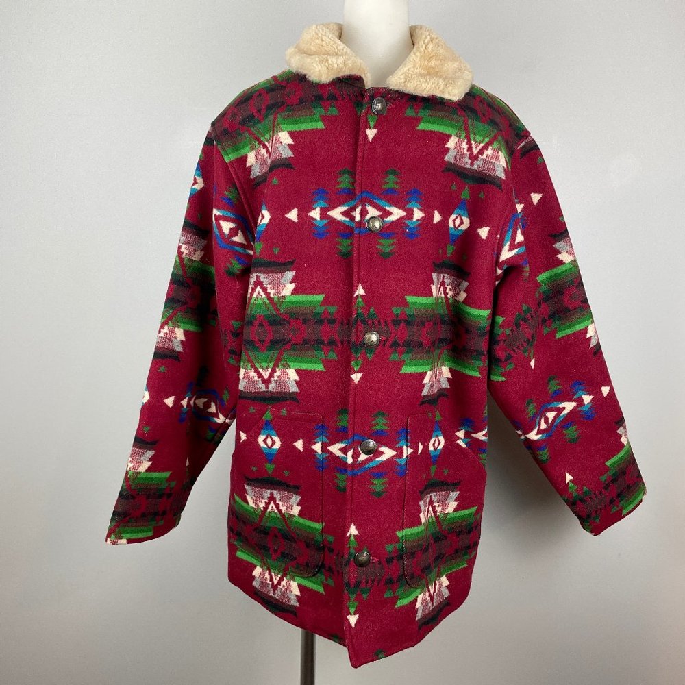 Pendleton Orvis Wool Jacket Coat Shearling Collar